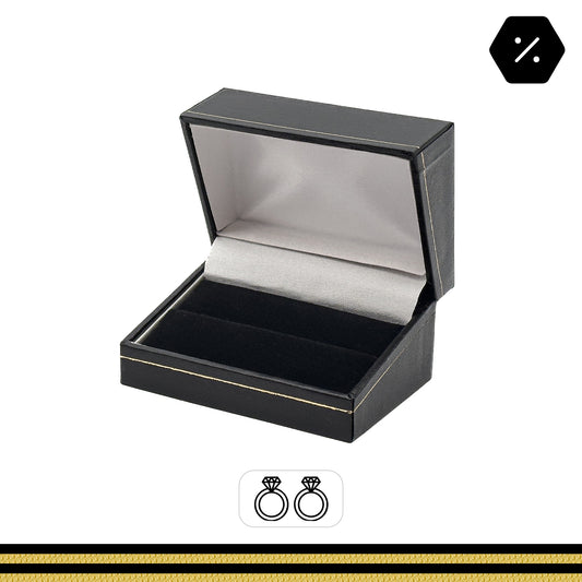 Milano Gold Double Ring | Traditional Wedding Ring Box with Classic Gold Tooling (Pack of 12)