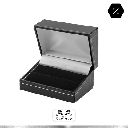 Milano Silver | Leatherette Double Ring Case for Wedding Bands | Classic Silver Profiling (Pack of 12)