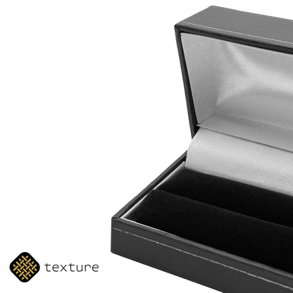 Milano Silver | Leatherette Double Ring Case for Wedding Bands | Classic Silver Profiling (Pack of 12)