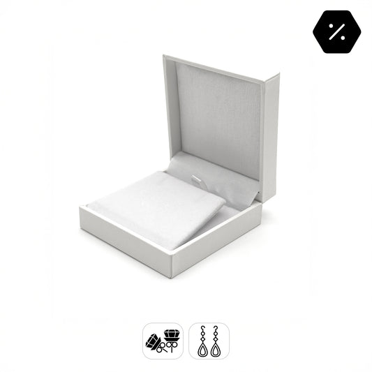 Milano Pristine | White Leatherette Drop Earring / Pendant Case (Pack of 12)