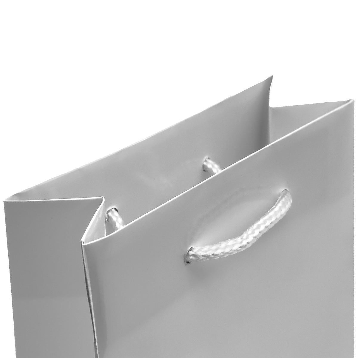 Modern Gloss Tote Bags | Black & White String Handle Bags for Jewellery & Gifts (Pack of 10)