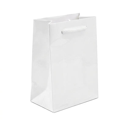 Modern Gloss Tote Bags | Black & White String Handle Bags for Jewellery & Gifts (Pack of 10)