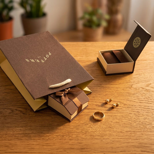 Modern | Eco-Friendly String Handle Paper Gift Bags | Affordable Packaging (Pack of 100)