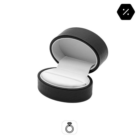 Napoli | Baroque-Inspired Black Oval Ring Case (Pack of 24)