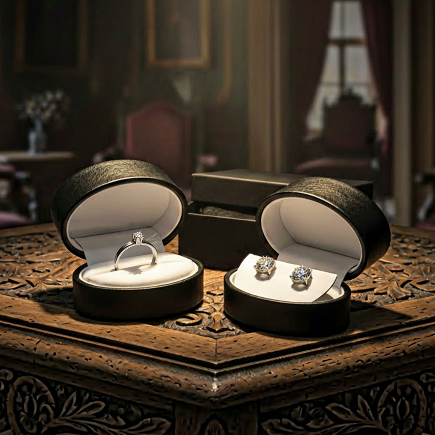 Napoli | Baroque-Inspired Black Oval Universal Case (Pack of 24)