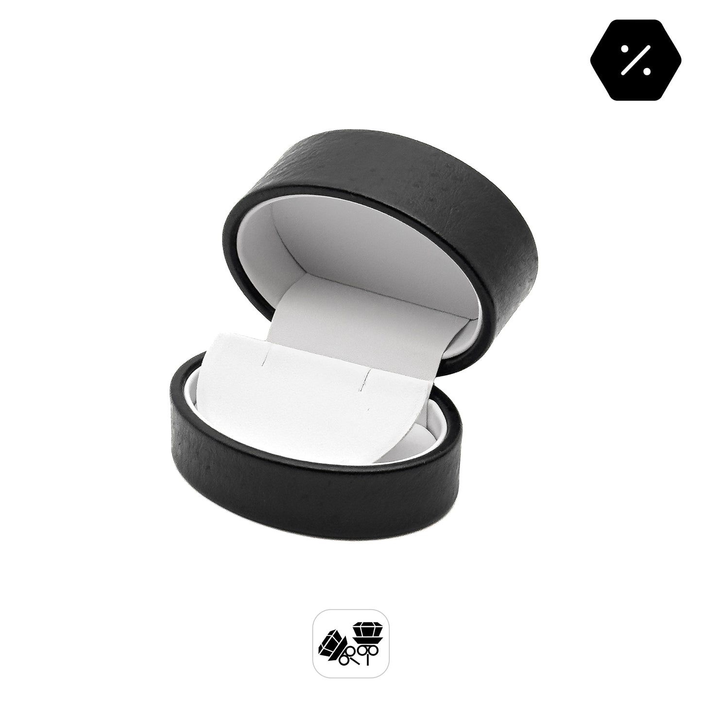 Napoli | Baroque-Inspired Black Oval Stud Earring Case (Pack of 24)
