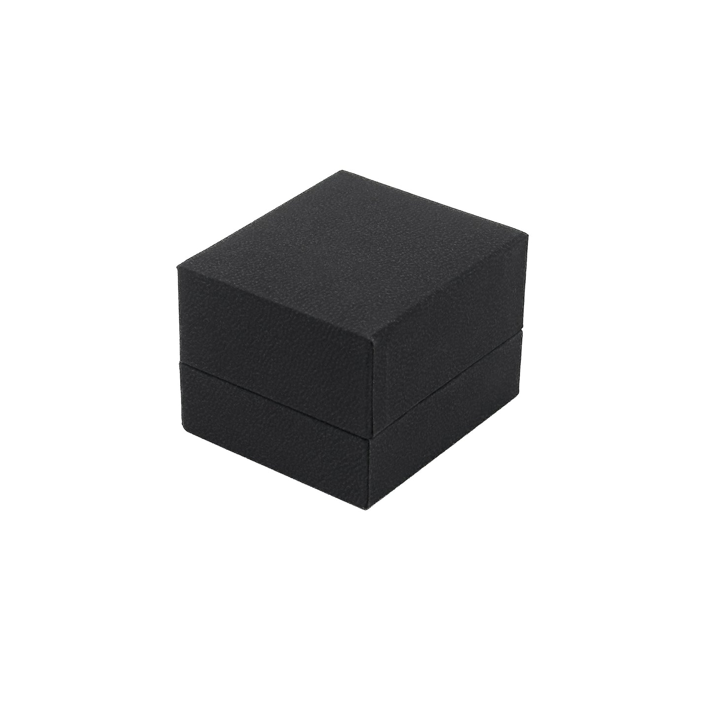 Nuance | Minimalist Deep Black Grained Leatherette Ring Case (Pack of 12)