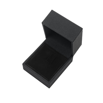 Nuance | Minimalist Deep Black Grained Leatherette Ring Case (Pack of 12)