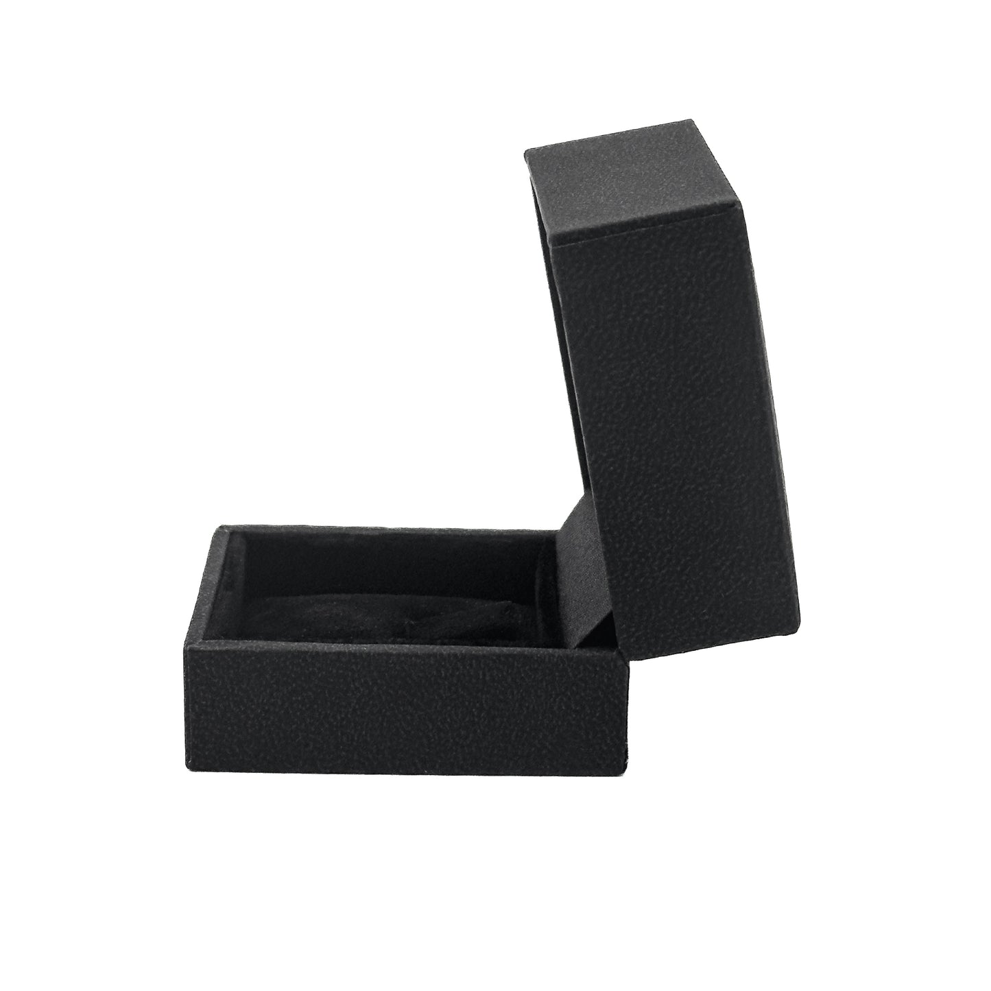 Nuance | Minimalist Deep Black Grained Leatherette Ring Case (Pack of 12)