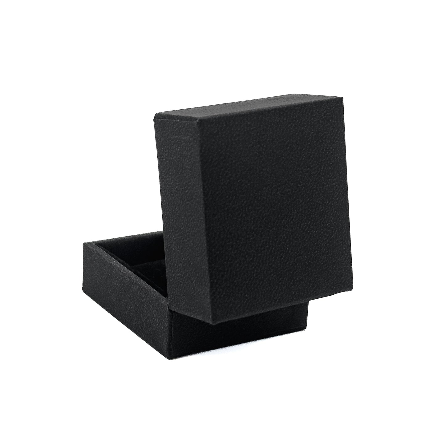 Nuance | Minimalist Deep Black Grained Leatherette Ring Case (Pack of 12)