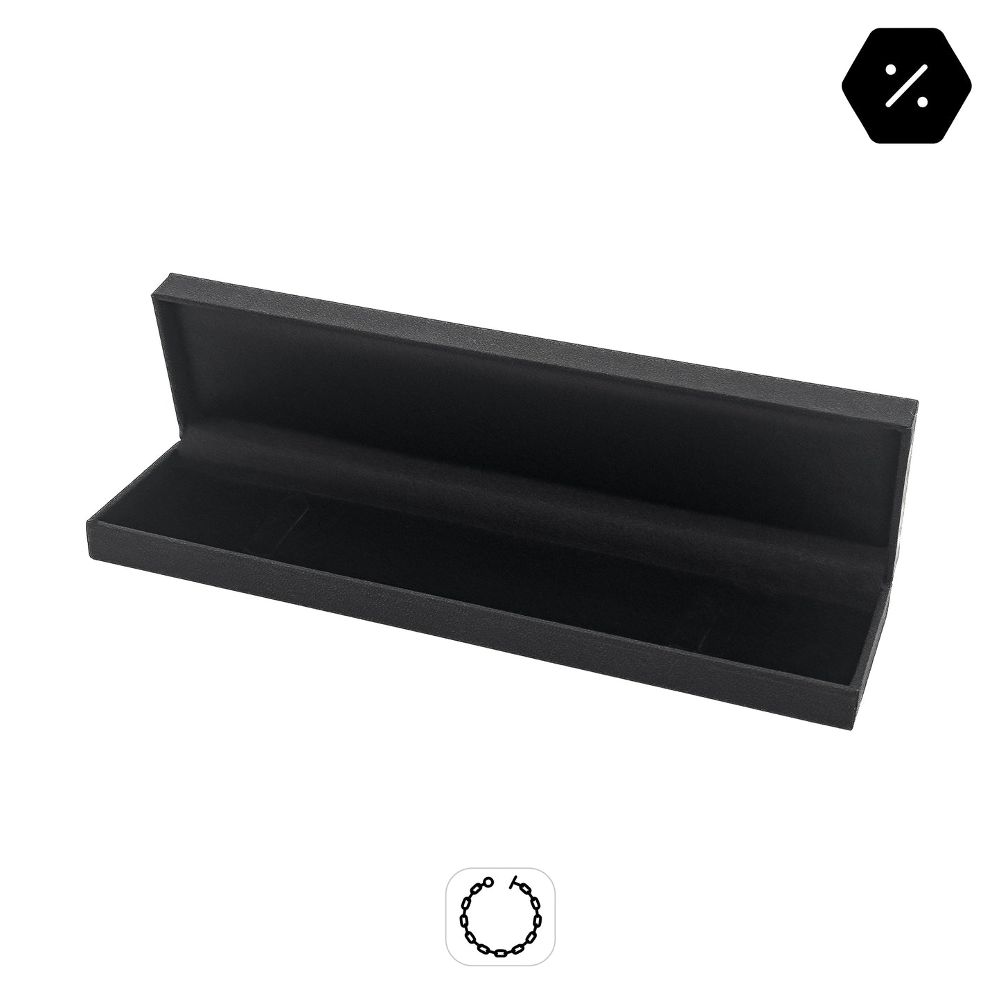 Nuance | Minimalist Deep Black Grained Leatherette Bracelet Case (Pack of 12)