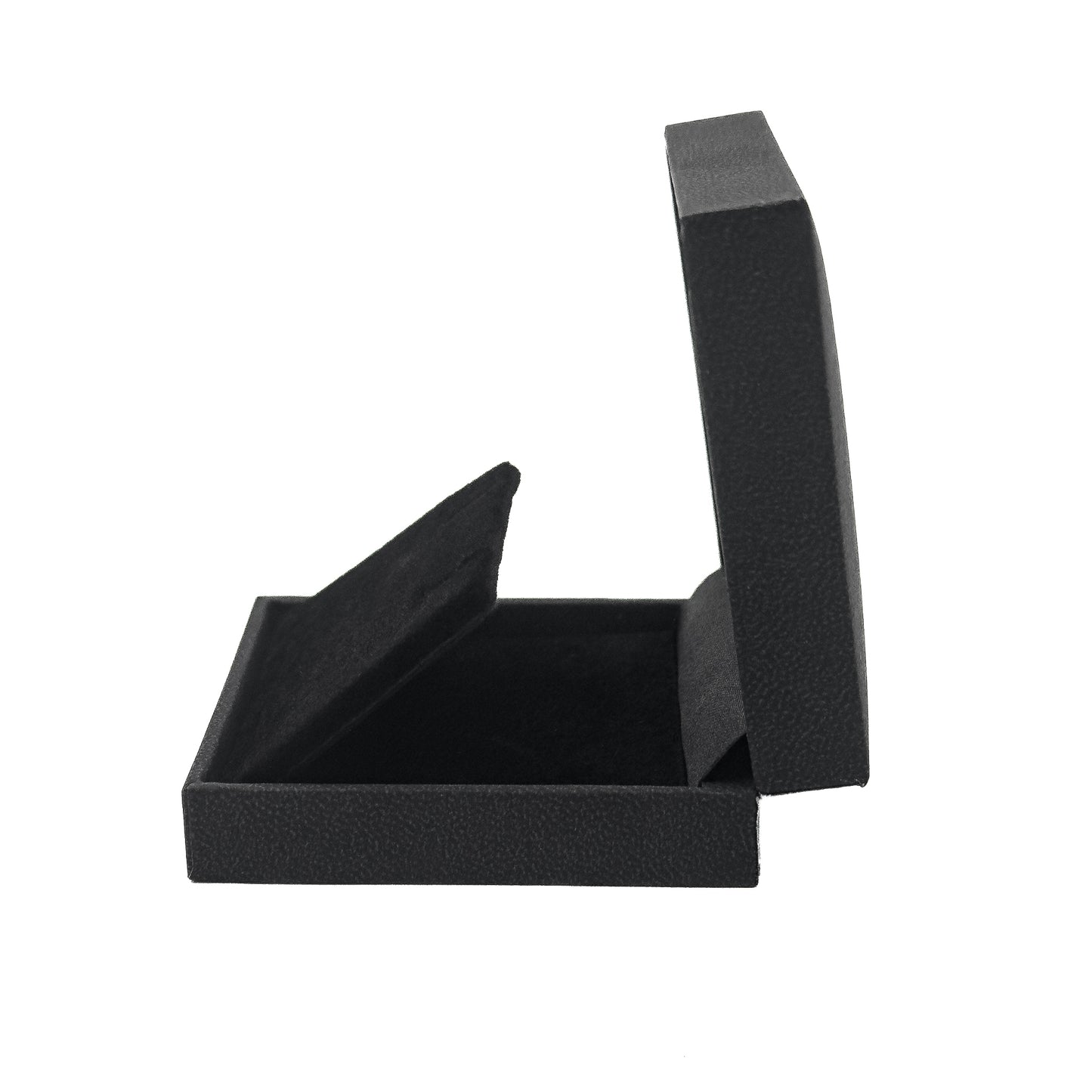 Nuance | Minimalist Deep Black Grained Leatherette Drop Earring Case (Pack of 12)
