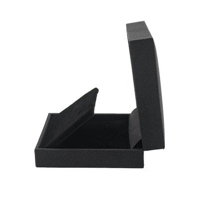 Nuance | Minimalist Deep Black Grained Leatherette Drop Earring Case (Pack of 12)