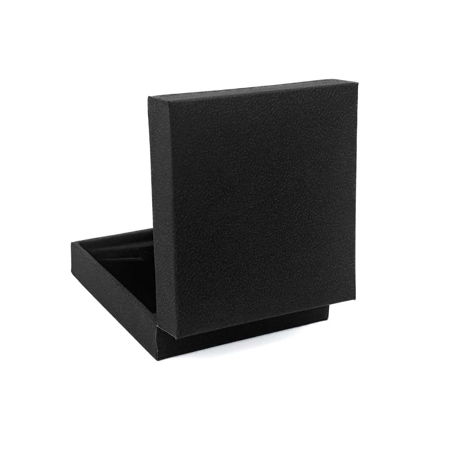 Nuance | Minimalist Deep Black Grained Leatherette Drop Earring Case (Pack of 12)