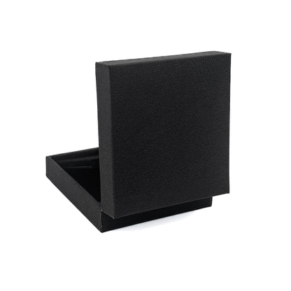 Nuance | Minimalist Deep Black Grained Leatherette Drop Earring Case (Pack of 12)