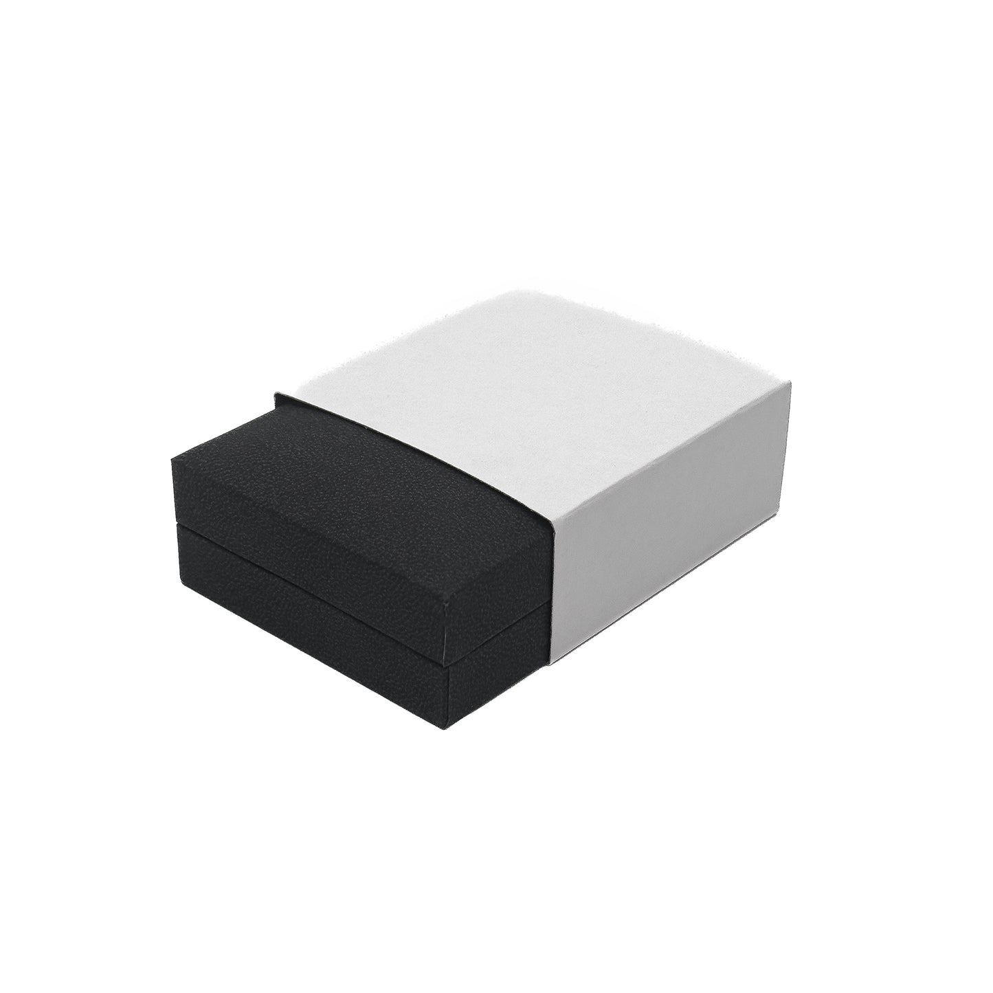 Nuance | Minimalist Deep Black Grained Leatherette Drop Earring Case (Pack of 12)