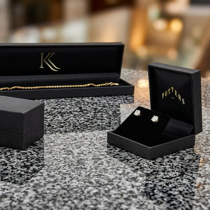 Nuance | Minimalist Deep Black Grained Leatherette Ring Case (Pack of 12)