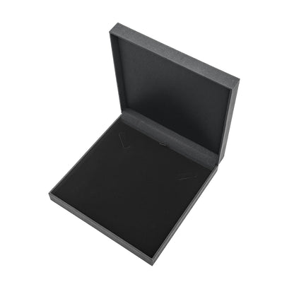 Nuance | Minimalist Deep Black Grained Leatherette Necklace Case (Pack of 12)