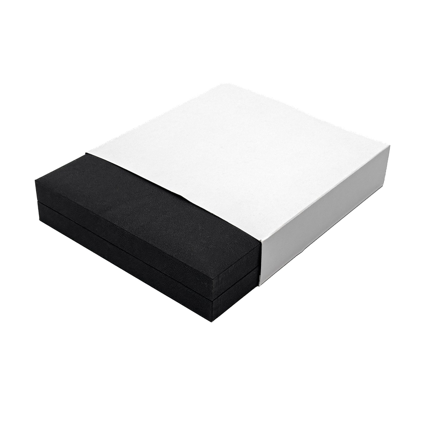 Nuance | Minimalist Deep Black Grained Leatherette Necklace Case (Pack of 12)
