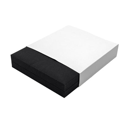 Nuance | Minimalist Deep Black Grained Leatherette Necklace Case (Pack of 12)