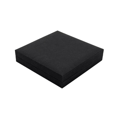 Nuance | Minimalist Deep Black Grained Leatherette Necklace Case (Pack of 12)