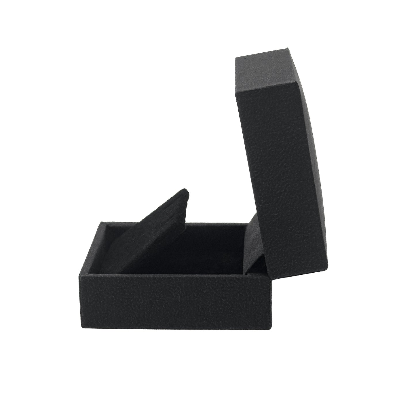 Nuance | Minimalist Deep Black Grained Leatherette Stud Earring Case (Pack of 12)