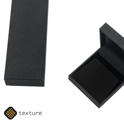 Nuance | Minimalist Deep Black Grained Leatherette Ring Case (Pack of 12)