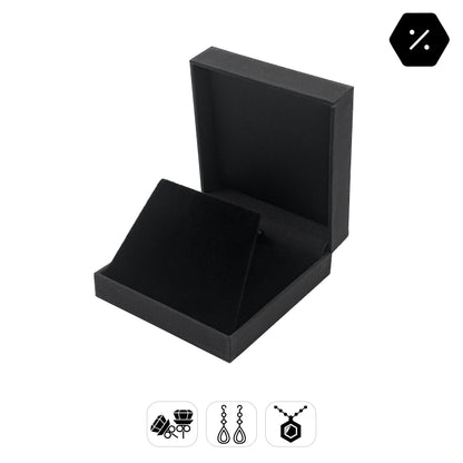 Nuance | Minimalist Deep Black Grained Leatherette Pendant / Universal Case (Pack of 12)