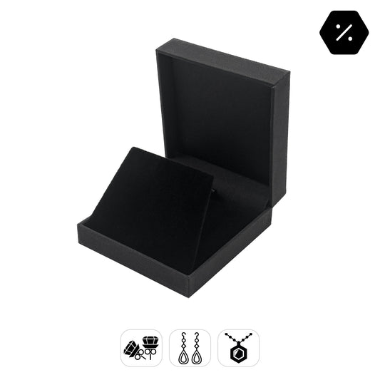 Nuance | Minimalist Deep Black Grained Leatherette Pendant / Universal Case (Pack of 12)