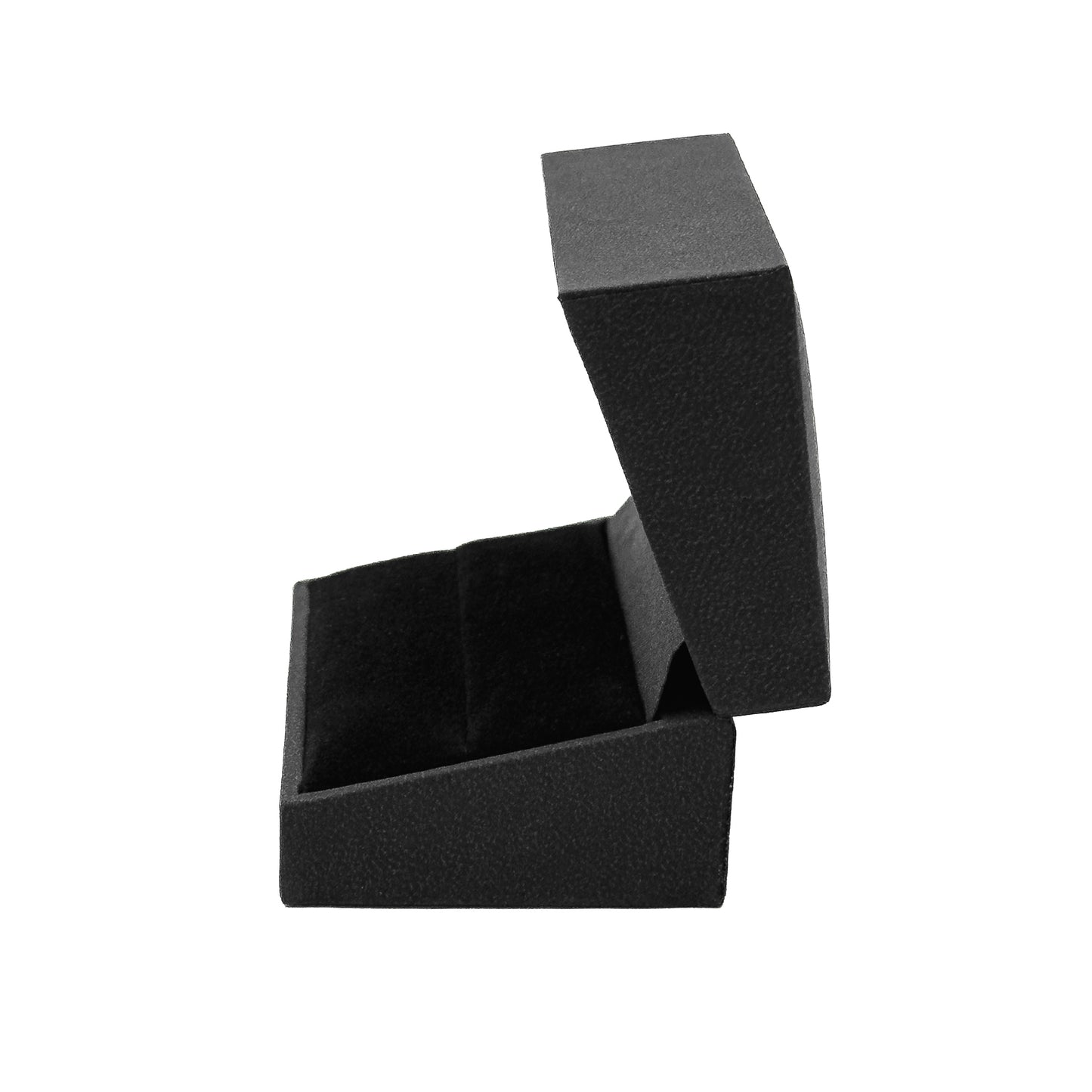 Nuance | Textured Black Leatherette Double Ring Case for Wedding Bands (Pack of 12)