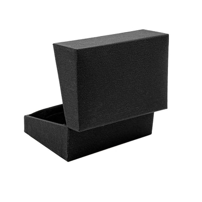 Nuance | Textured Black Leatherette Double Ring Case for Wedding Bands (Pack of 12)