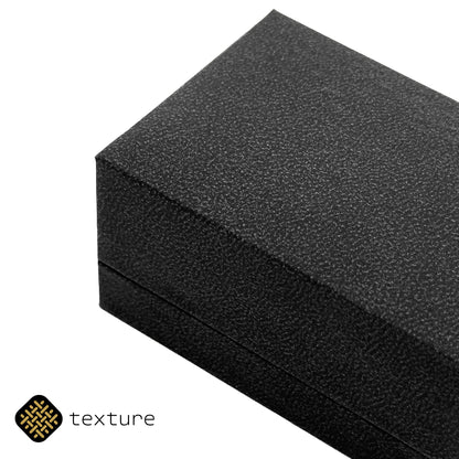 Nuance | Textured Black Leatherette Double Ring Case for Wedding Bands (Pack of 12)