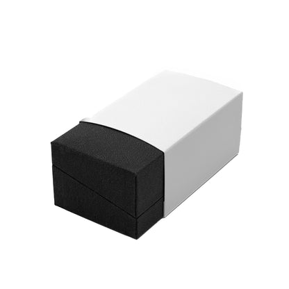 Nuance | Textured Black Leatherette Double Ring Case for Wedding Bands (Pack of 12)