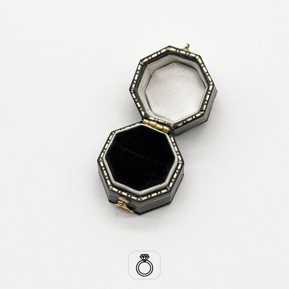 Venice | Classic Octagonal-Shaped Ring Case with Gold Clasp (Pack of 6)