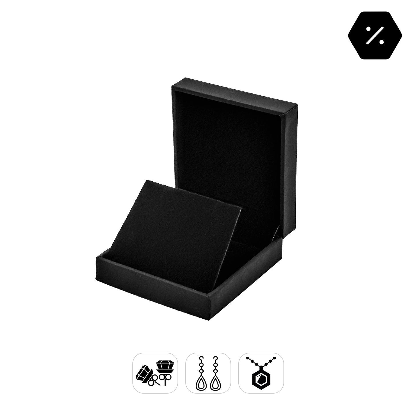 Oxford Drop Earring / Pendant | Premium Soft-Touch Case with Suede Interior (Pack of 12)