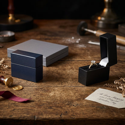 Panama Postal | Ultra-Slim Ring Case with Classic Leatherette Finish (Pack of 10)