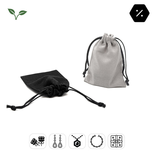 Linen Drawstring Gift Pouches | 100% Recyclable | Affordable Packaging (Pack of 10)