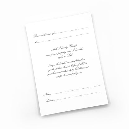 Right To Sell Jewellery Pad | 100 x A5 Forms | Jewellers' Essentials