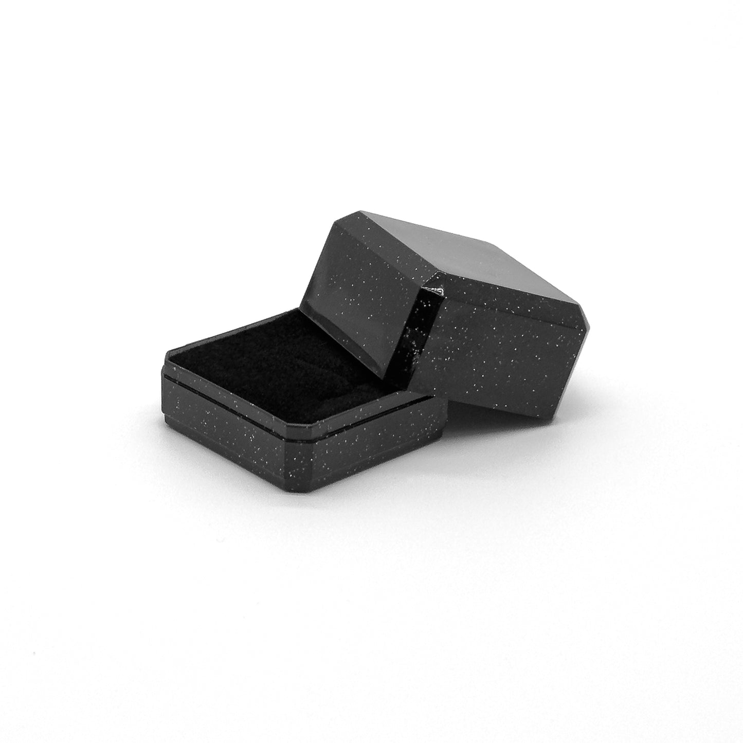 Sparkle | Glittered Plastic Ring Box (Pack of 48)