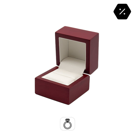 Rosewood | Luxury Veneered Wood Ring Case | Matt Burgundy (Pack of 12)