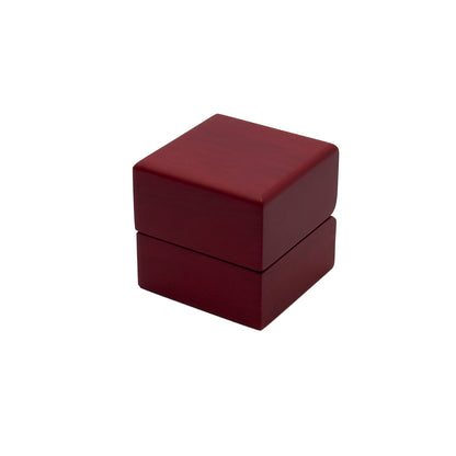 Rosewood | Luxury Veneered Wood Ring Case | Matt Burgundy (Pack of 12)
