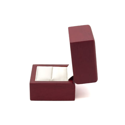 Rosewood | Luxury Veneered Wood Ring Case | Matt Burgundy (Pack of 12)