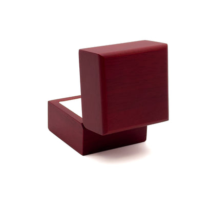 Rosewood | Luxury Veneered Wood Ring Case | Matt Burgundy (Pack of 12)