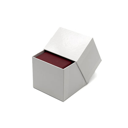 Rosewood | Luxury Veneered Wood Ring Case | Matt Burgundy (Pack of 12)