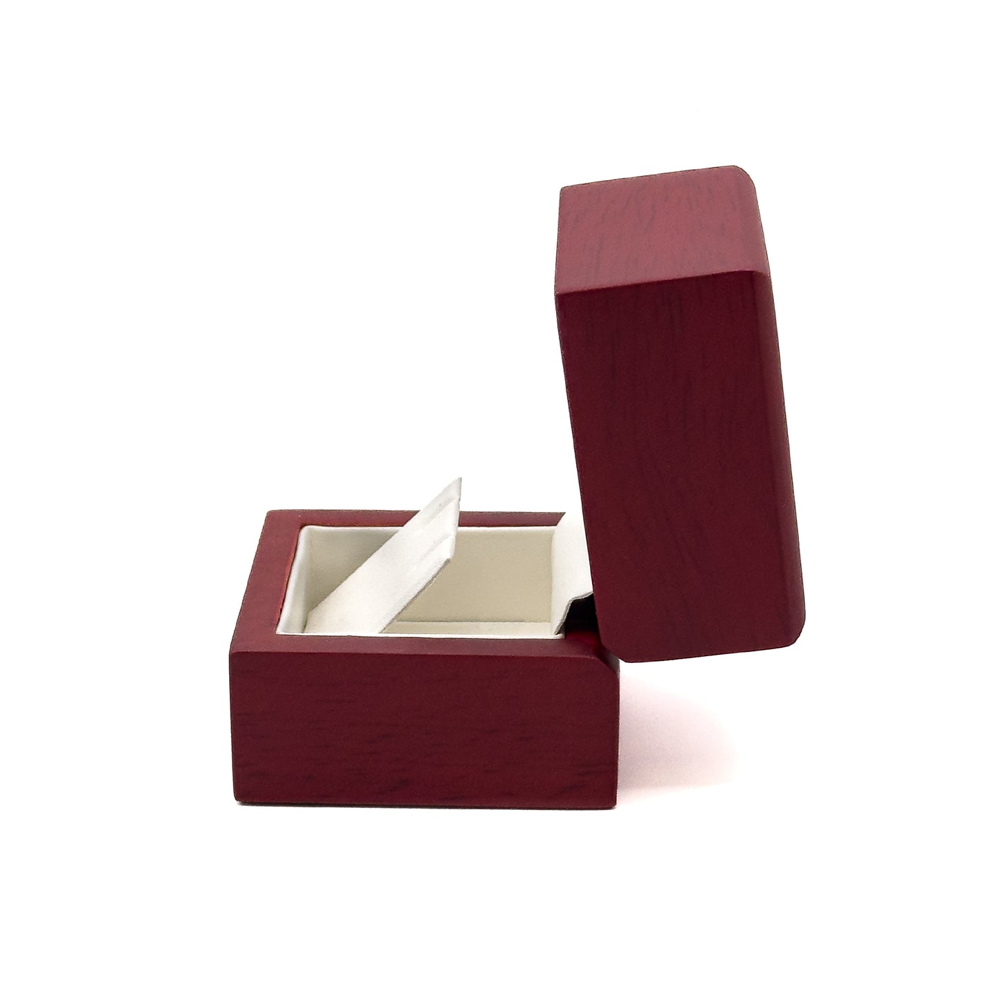 Rosewood | Luxury Veneered Wood Stud Earring Case | Matt Burgundy (Pack of 12)