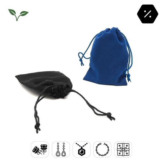 Suede Drawstring Gift Pouches | 100% Recyclable | Affordable Packaging (Pack of 10)
