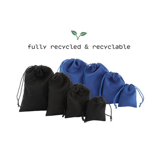 Suede Drawstring Gift Pouches | 100% Recyclable | Affordable Packaging (Pack of 10)