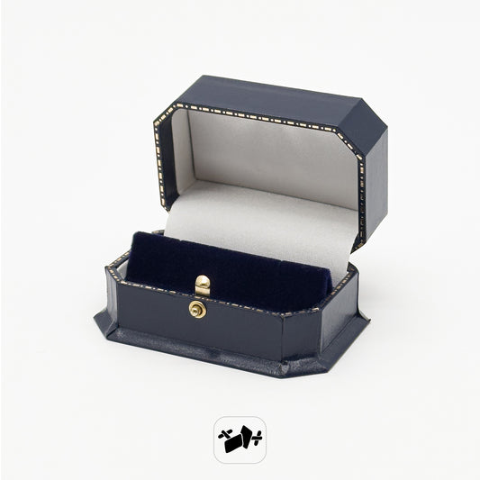 Sandringham | Navy Blue Antique Leatherette Cufflink Case with Gold Tooling (Pack of 12)