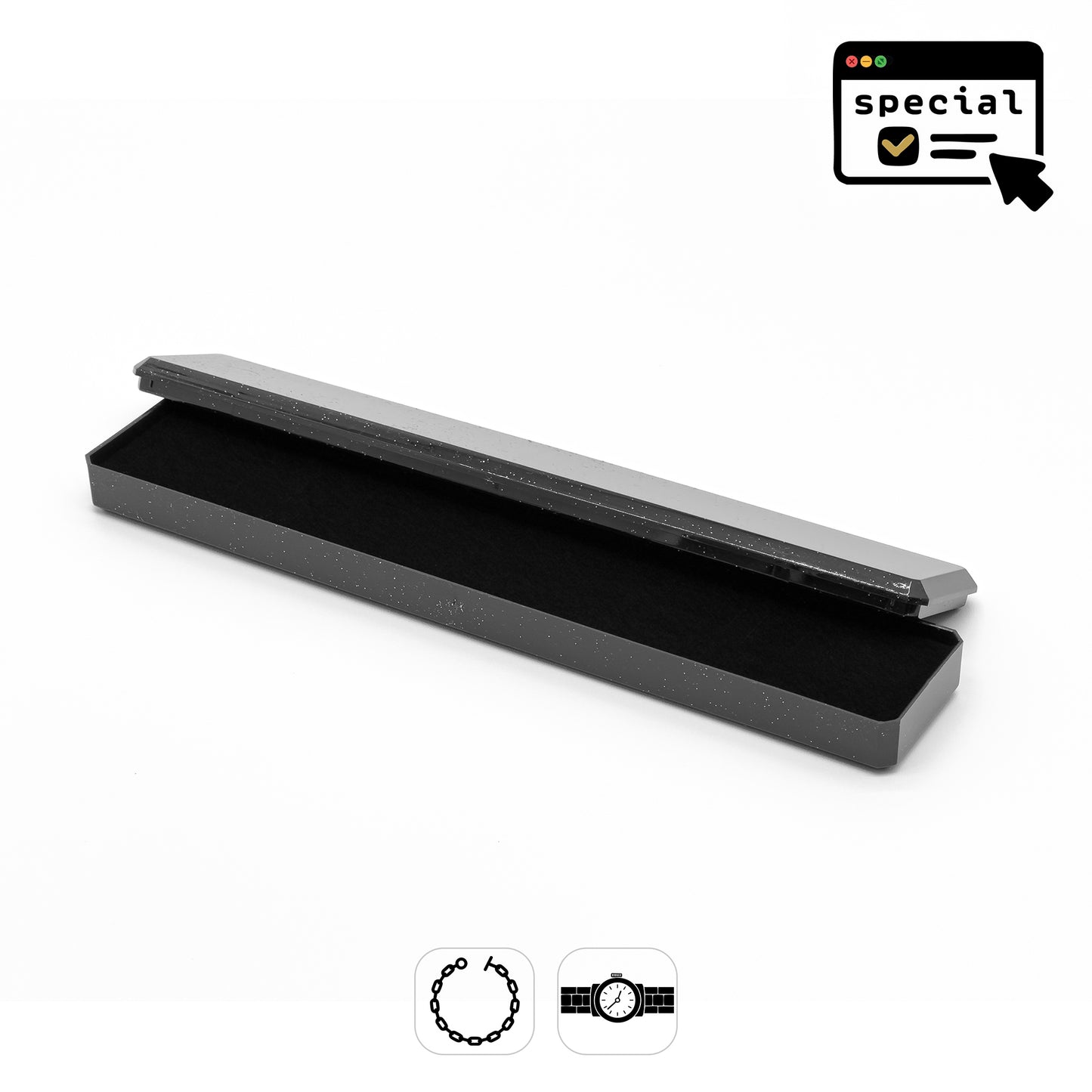 Sparkle (Special Order) | Glittered Plastic Bracelet Box (Pack of 24)