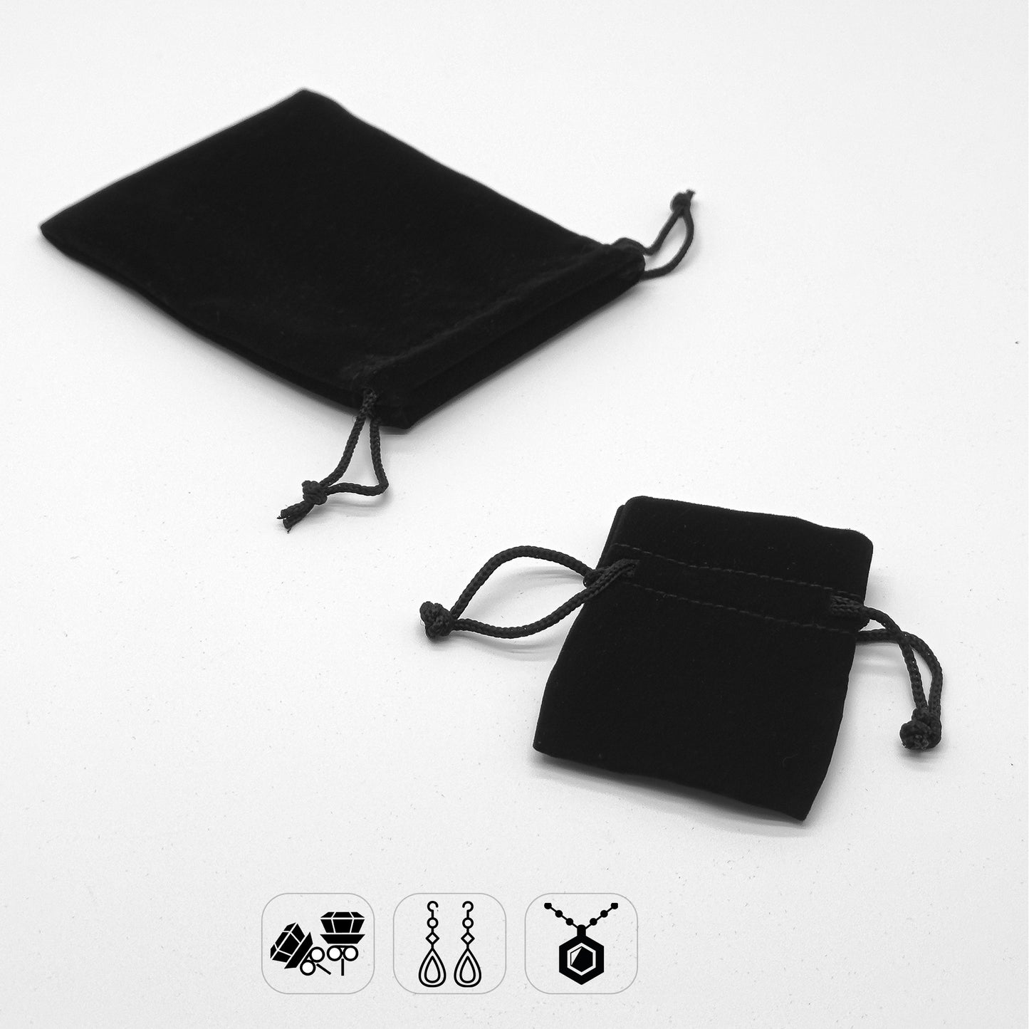 Black Velveteen Square Pouches | Durable and Elegant (Pack of 10)